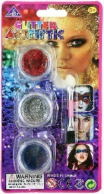 KARNEVAL Třpytky 3 barvy Sada Glitry