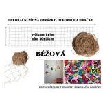 Béžová dekorační síť na zeď 5x1m oko 10x10cm